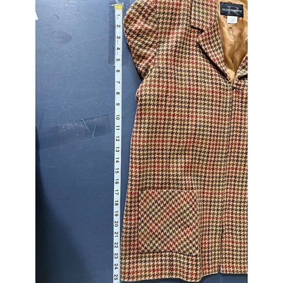 Requirements Womens Houndstooth Wool Blend BlazerJacket Size 14 - Picture 9 of 13